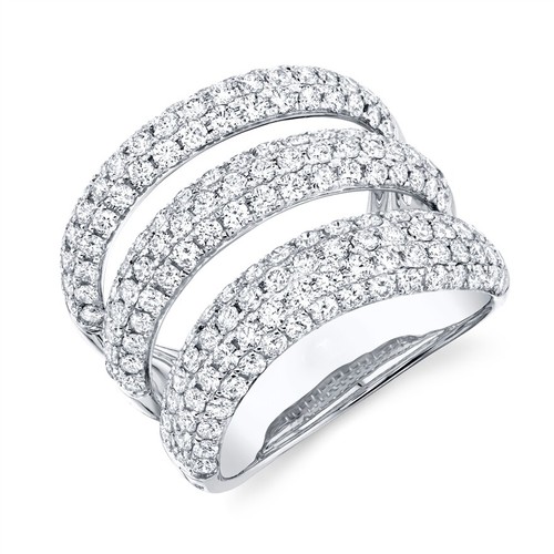 14k blanc diamants pavé 3 - 14k, or