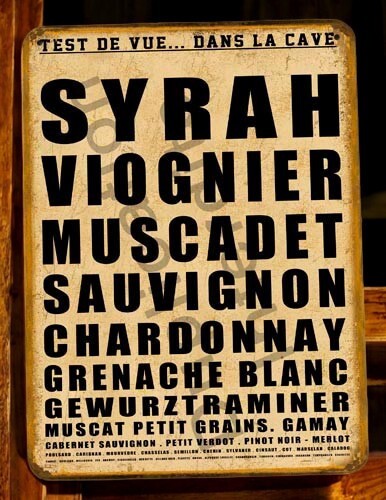 Plaque métal vintage vin test - vin,