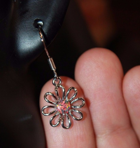 Fire opal earrings - fire, pendant