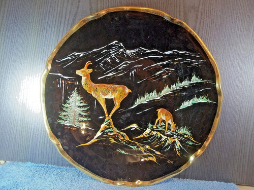 Grand plat céramique noire - plat,