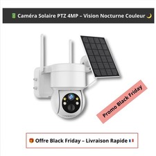 Caméra Surveillance Extérieure Solaire PTZ WiFi 4MP | Sécurité Vision Nocturne