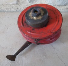 Antique Oiler Oil Powder Squirt Can metal vintage old FRANCE french vtg red #352