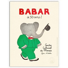 Poster affiche d'art Oneart Babar (50 ans !) - 30x40cm