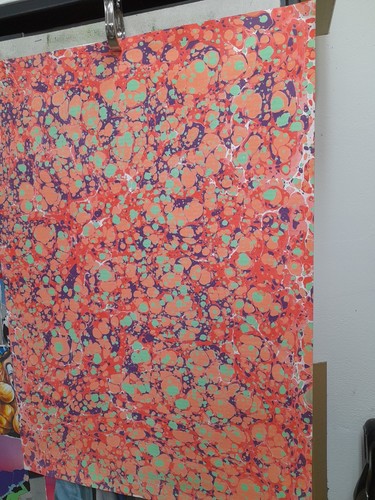 Papier marbré cuve - marbré, à