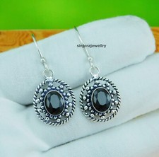 Boucles d'oreilles pendantes/gouttes faites main en argent sterling 925 pierr...