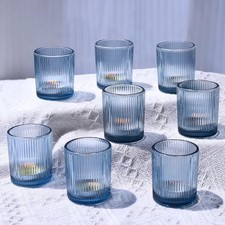 Bleu Bougeoir Verre à thé