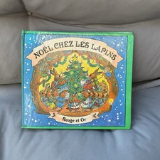 Livre Pop Up 3D Relief Rouge Et Or Noel Chez Les Lapins