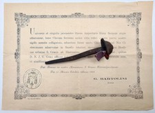 RELIQUE SAINT CLOU DE LA CROIX DU CHRIST DOCUMENT 1886 PASSION RELIC HOLY NAIL