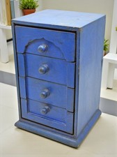 En Bois Vintage 4 Tiroirs Rangement Boîte Original Old Main Crafted Painted