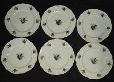 PORCELAINE DE PARIS XIXème - Décor floral MUGUET : Lot x6 assiettes plates 21 cm