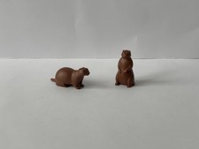 Playmobil - lot animaux - 2 Marmottes - animaux sauvage - montagne - zoo .