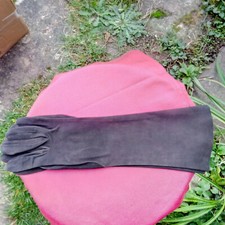 Paire de gants Christian DIOR noirs anciens mi-long, taille 6 3/4