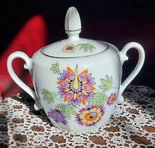 Sucrier Victoria porcelaine de Chine Czechoslovakia vintage motif floral ancien