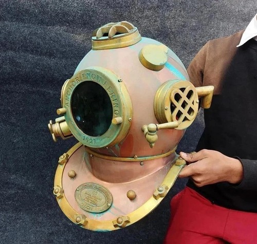 Ancien casque plongée - ancien, de
