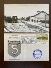 Carte postale 1er jour timbre 1984 TGV SIGNY-L'ABBAYE ARDENNES la gare train