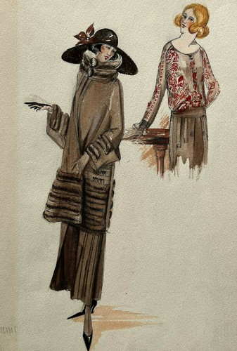 Femme manteau dessin - femme, original