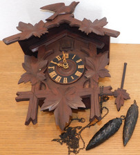 vintage COUCOU à POIDS made in GERMANY vendu dans l'état EN BOIS FORET NOIRE