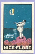 Belle Carte Nice-Flore 1930 Rareté 6 x 5,8cm parfait état Comedia del Arte