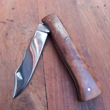 Unique Couteau Pliant Support  DOUKDOUK  Manche en  Bois Et Marqueterie 