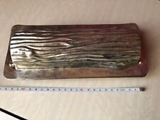 Ancien moule à chocolat en forme de bûche en fer blanc 23 cm
