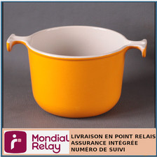 CAQUELON FONTE ÉMAILLÉ ORANGE/JAUNE LE CREUSET - DÉSIGN ENZO MARI - Ø : 16,5 cm