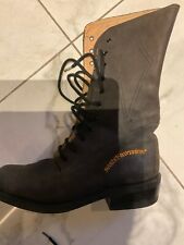 AUTHENTIQUES BOTTES HARLEY DAVIDSON EN CUIR GRIS ANTHRACITE, POINTURE 37-37.5