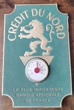 Plaque Panneau Publicitaire Ancien « Banque CREDIT DU NORD  » Carton
