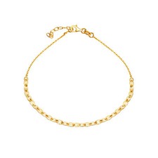 Chaîne de pied Vivance en argent massif 925/- plaqué or chaîne d'ancre 23+2,5...