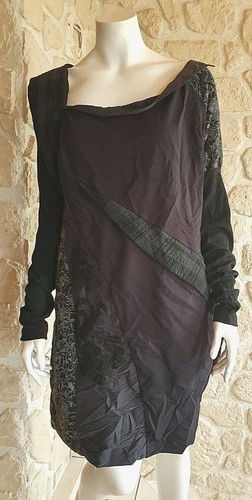 Robe noire grise - robe, neuve