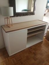 meuble tv blanc laque et