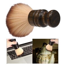 Brosse disque vinyle microfibre souple manche bois antistatique nettoyage poussi