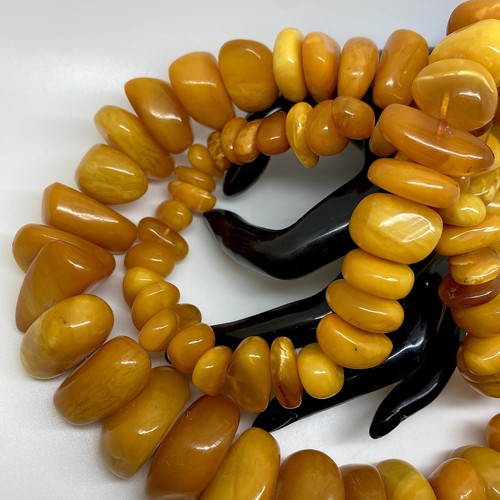 Collier vintage ambre perles