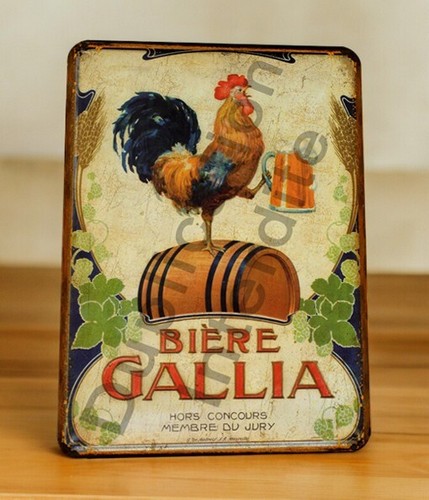 Plaque métal bière gallia - plaque,
