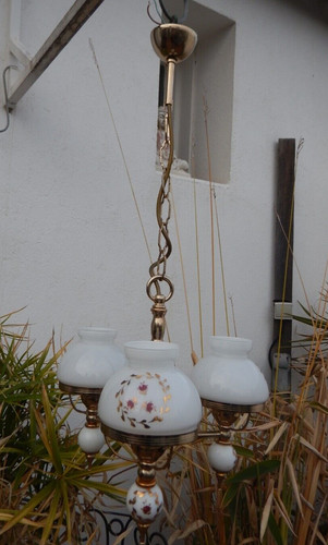 Lustre opaline fleurettes - lustre,