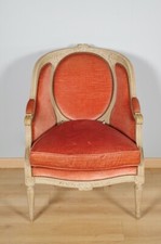 Bergère peinte style Louis XVI