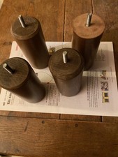 Lot 4 Pieds Bois foncé 15 Cm Lit Sommier Literie Meuble