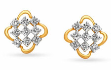 0.72ct Naturel Diamant Rond 14k or Jaune Mariage Anniversaire Clou Boucles