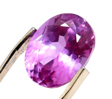 7,45 Ct Saphir Rose Naturel Taillé Ovale Ceylan Libre Certifié Gemme Facettée