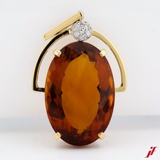 Pendentif 18K Or Jaune Citrine