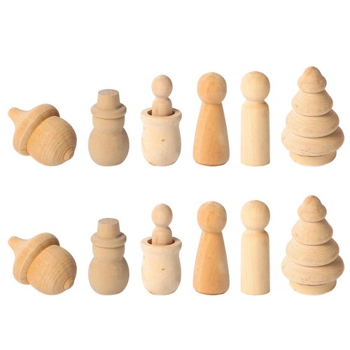 12pcs blank wooden doll - 12pcs,