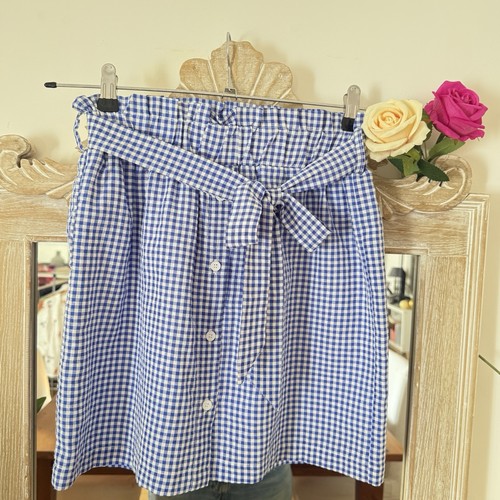 Jupe short vichy bleu - short,