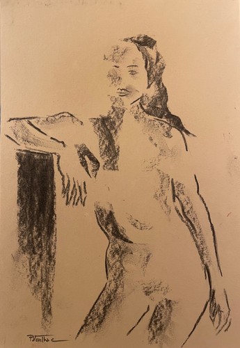 Tableau dessin fusain - au,