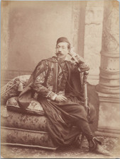 Maghreb, Homme sur un divan, Tirage vintage, ca.1880  tirage d'époque  