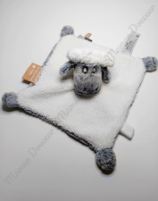 Doudou Plat Carré Mouton Gris