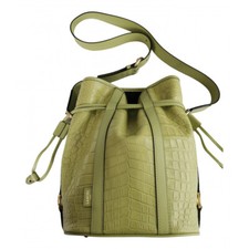 Sac MM ELSA cuir vert clair imprimé croco Lancel NEUF