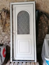 Porte d'entrée alu blanc. 790x2020. État comme neuf. Bâti fourni. . 