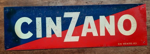 Ancienne plaque tôle cinzano - plaque,