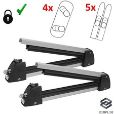 Porte Skis sur barres de toit 5 paires de ski / 4 surfs SKILOCK-5 Verrouillable