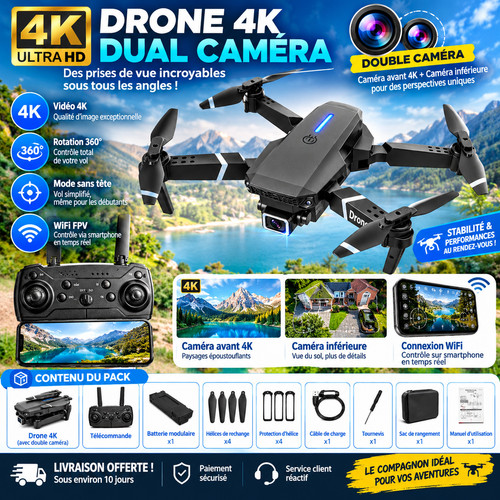 Drone pliable 4k wifi - rc, hd