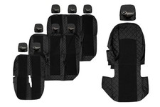 VAN Housses de siege pour RENAULT TRAFIC III 03.14-12.23 9 pers 3 rang 1+2 NOIR
